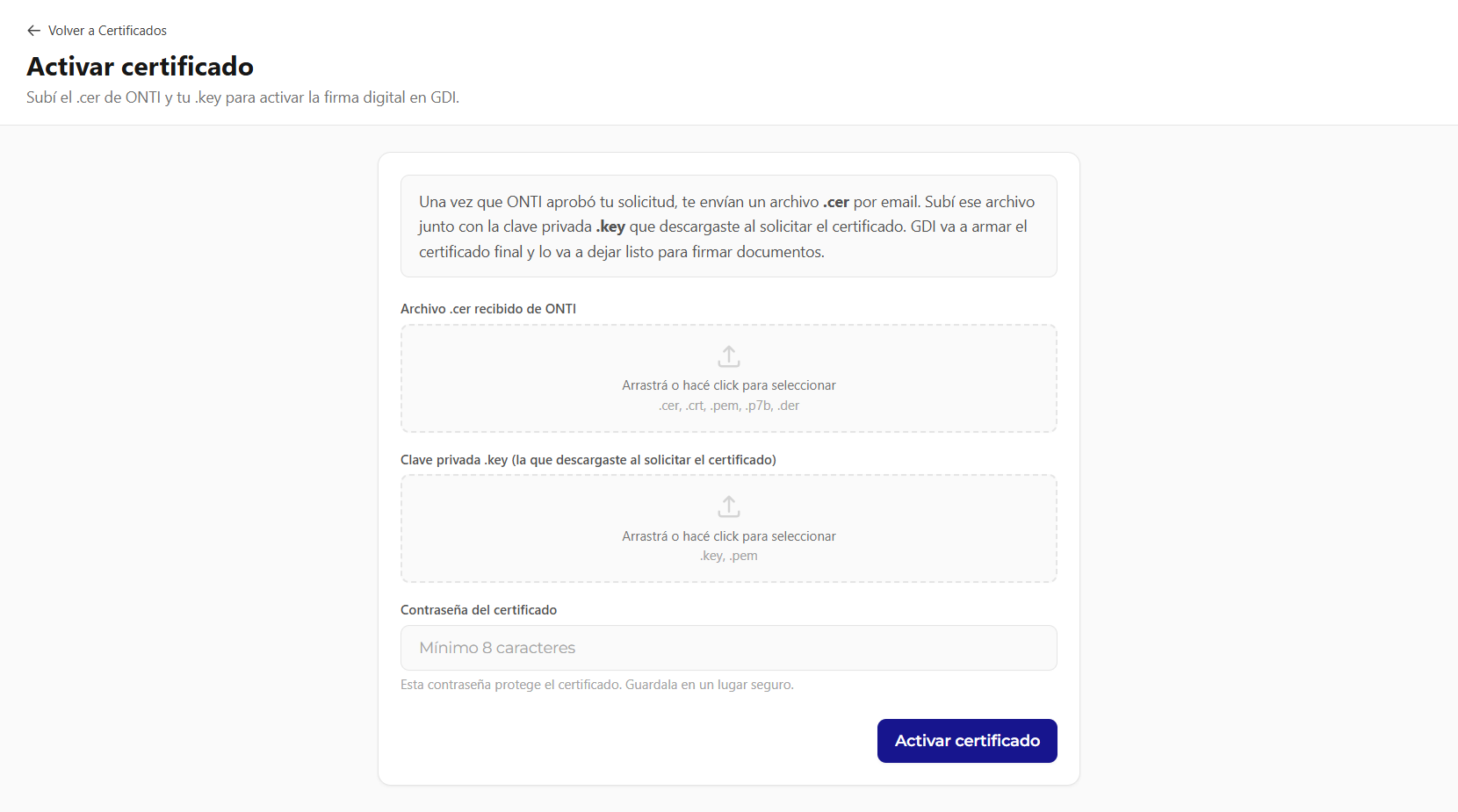 Activar certificado