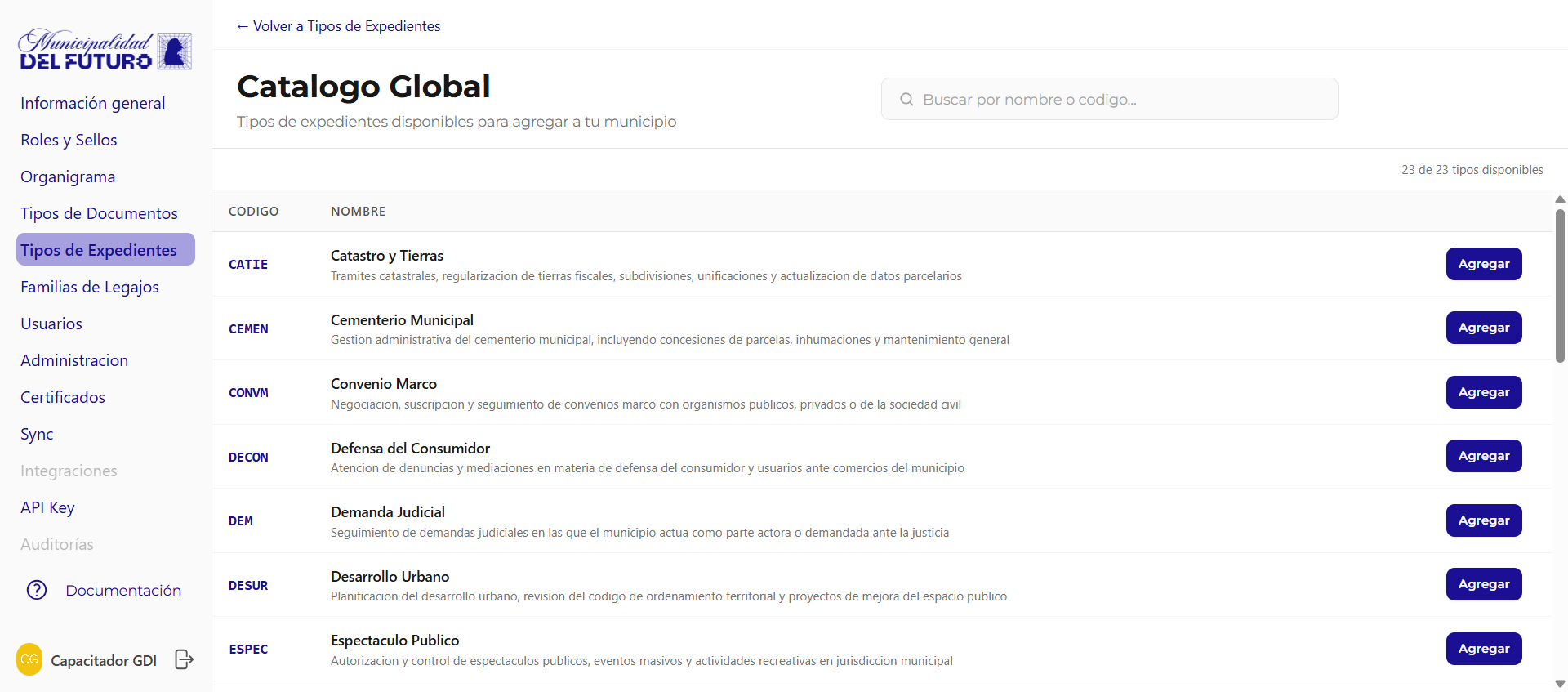 Catalogo Global de Expedientes