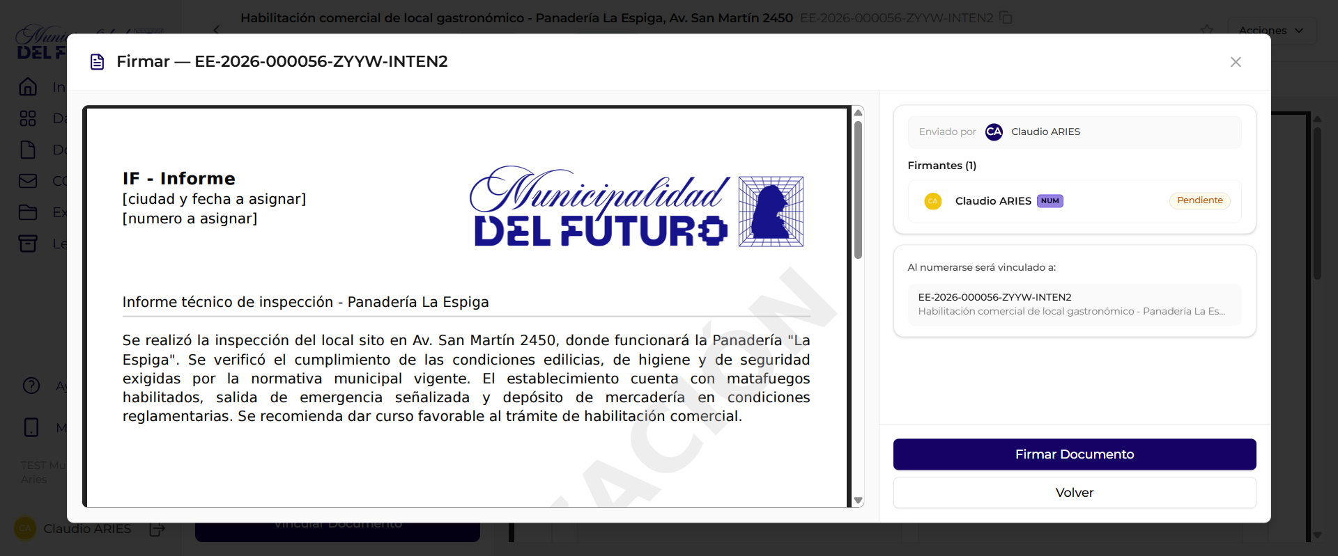 Firma con vinculacion automatica