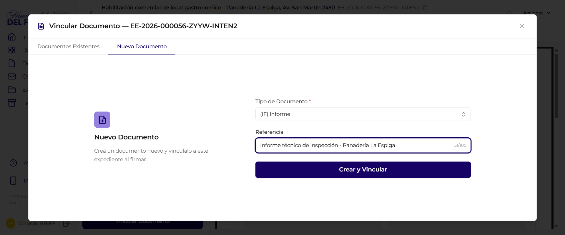 Pestana Nuevo Documento